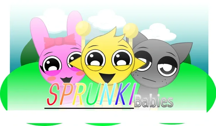 Sprunki Babies But Broken Official Game Logo - Horror Version